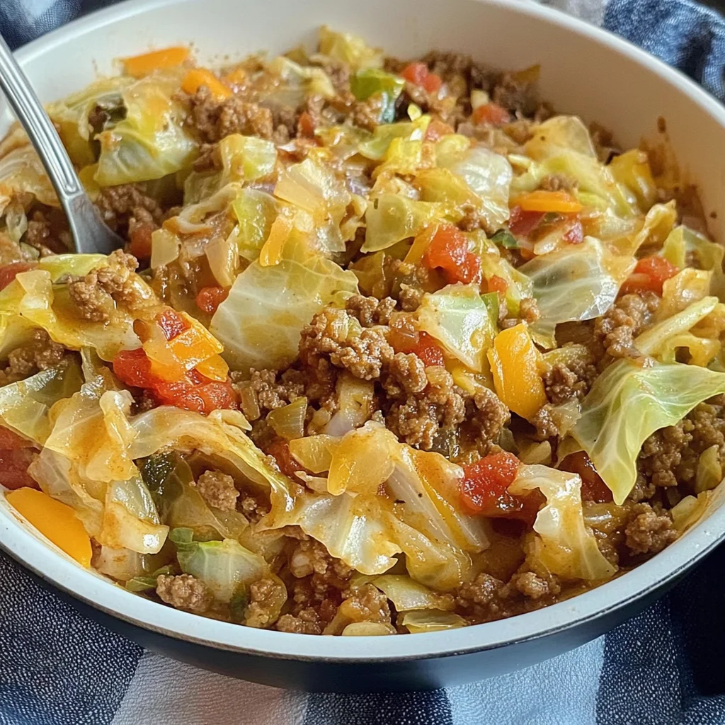 Cabbage Roll Skillet (Easy Keto Ground Beef Dinner Recipe)