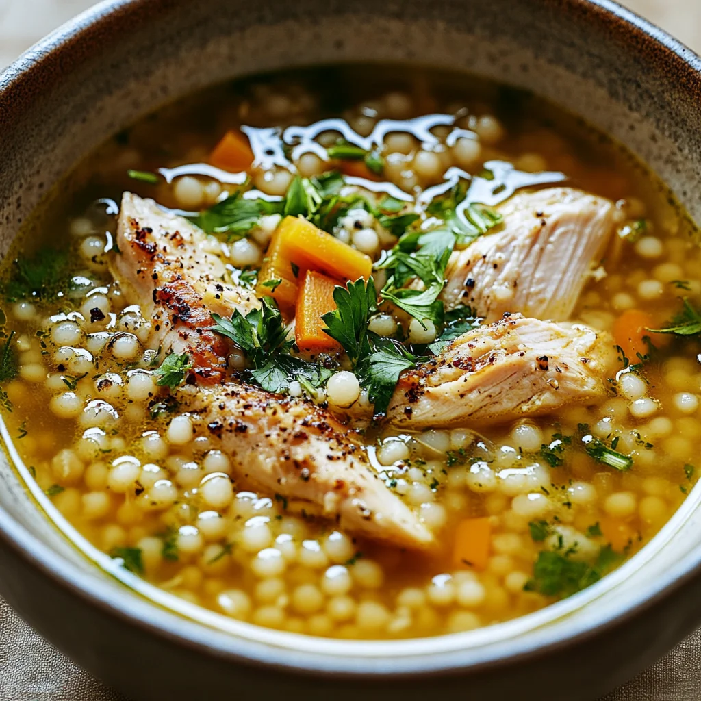 Chicken and Pearl Couscous Soup