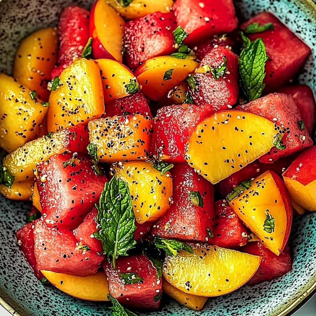 Easy Summer Peach Watermelon Salad