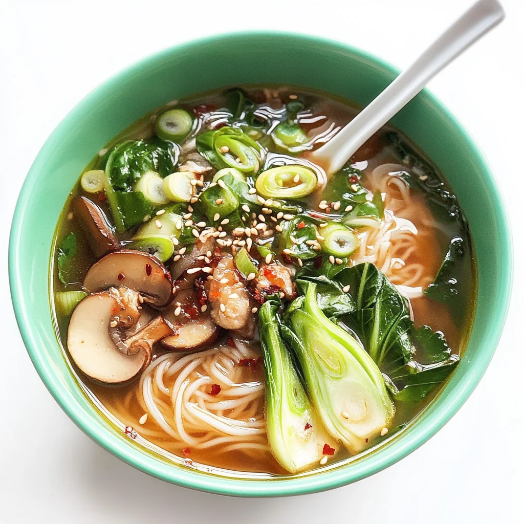 Ginger Garlic Noodle Soup with Bok Choy