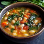 Rustic Tuscan Bean Soup with Fresh Herbs