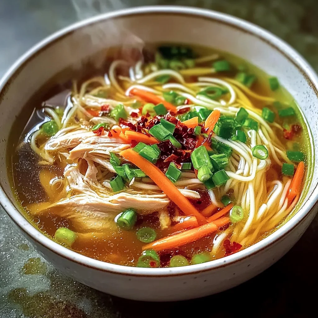 Aromatic Ginger Garlic Chicken Noodle Soup - Alrightwithme