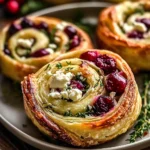 Cranberry Cream Cheese Pinwheels with Feta & Herbs