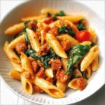 Creamy Chorizo Pasta with Spinach