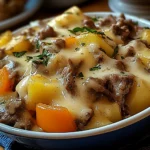 Crockpot Cheesesteak Potato Casserole Recipe