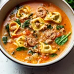 Crockpot Tortellini Soup with Sausage