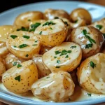 Easy Creamy Garlic Sauce Baby Potatoes Recipe