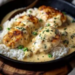 Easy Creamy Smothered Chicken And Rice Dinner Recipe