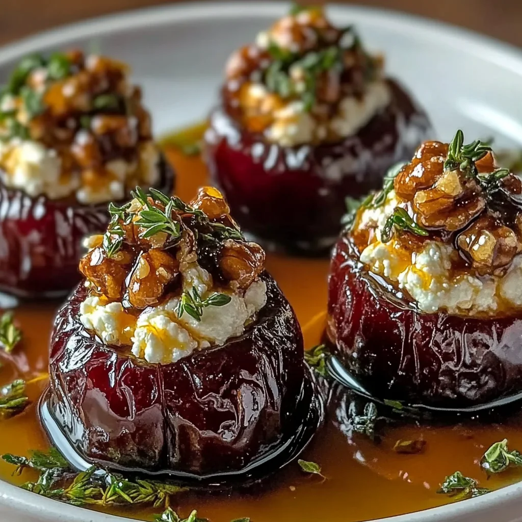 Feta-Parmesan Roasted Stuffed Dates with Honey-Walnut Herb Crunch