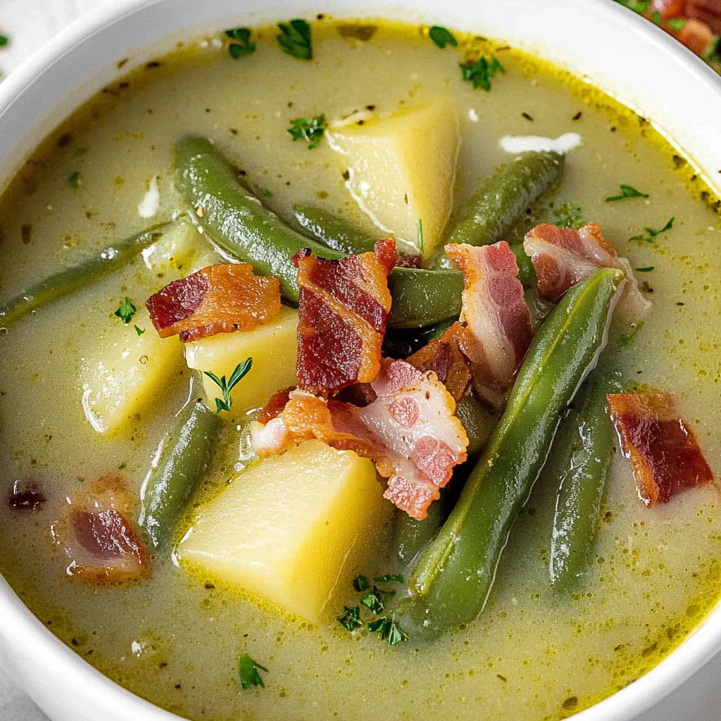 German Green Bean Soup Recipe (Grüne Bohnensuppe)