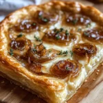 Golden Caramelized Onion & Gruyère Puff Pastry Tart is delightful!
