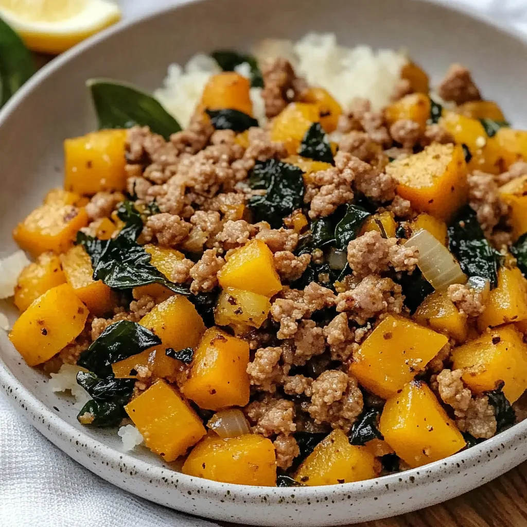 Healthy Roasted Butternut Squash with Ground Turkey