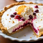 No Bake Cranberry Orange Cream Pie