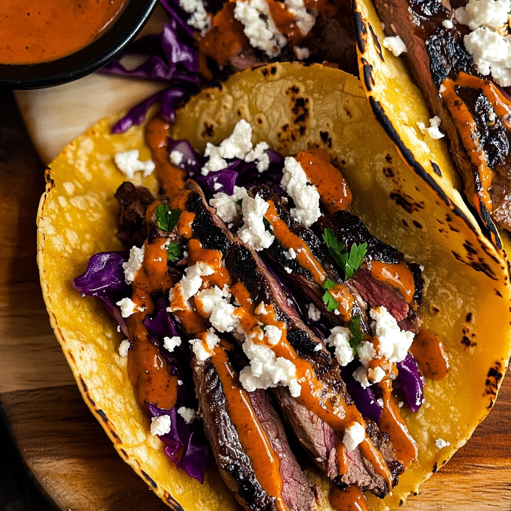 Steak Tacos with Chipotle Sauce & Roasted Cabbage Slaw