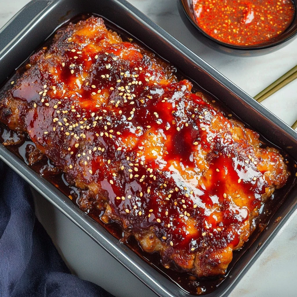korean meatloaf with gochujang glaze