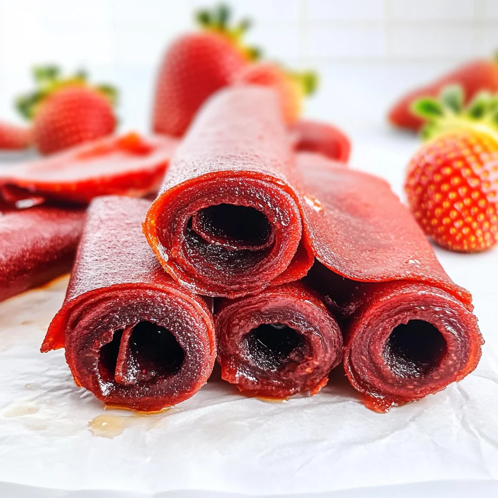 3-Ingredient Homemade Strawberry Fruit Roll-Ups