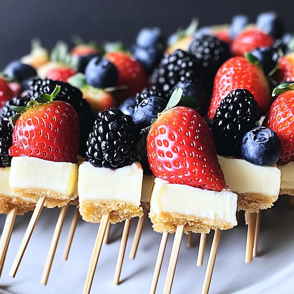 Berry Cheesecake Dessert Kabobs