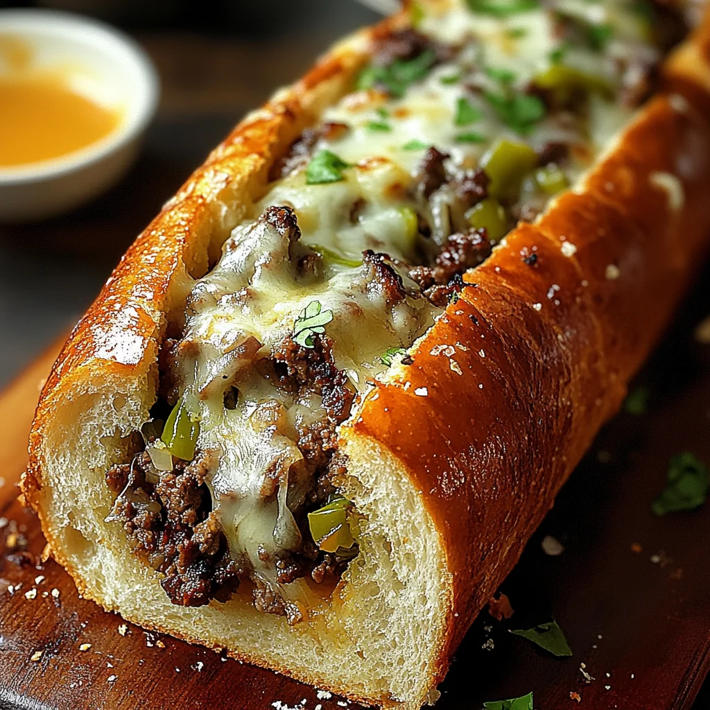 Cheesesteak-Stuffed Garlic Bread Loaf
