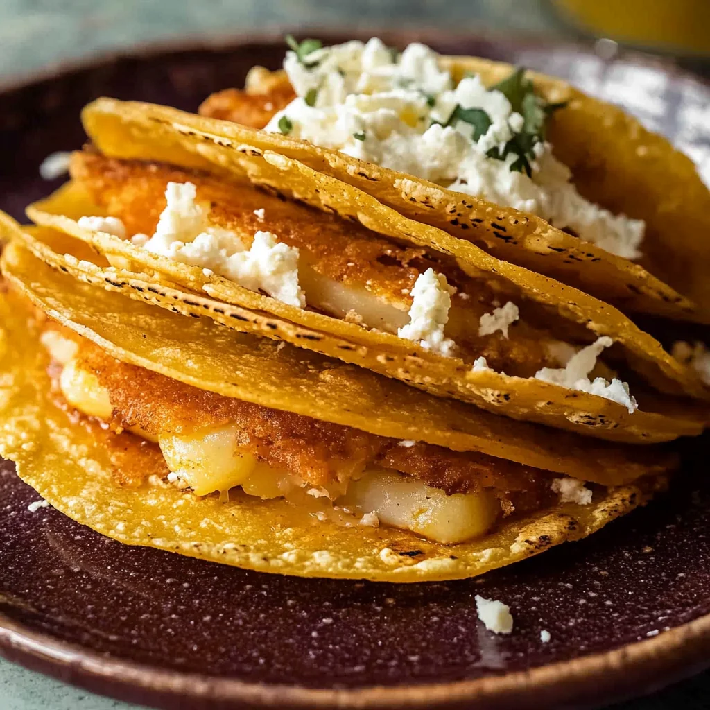 Cheesy Potato Tacos (Tacos de Papa)