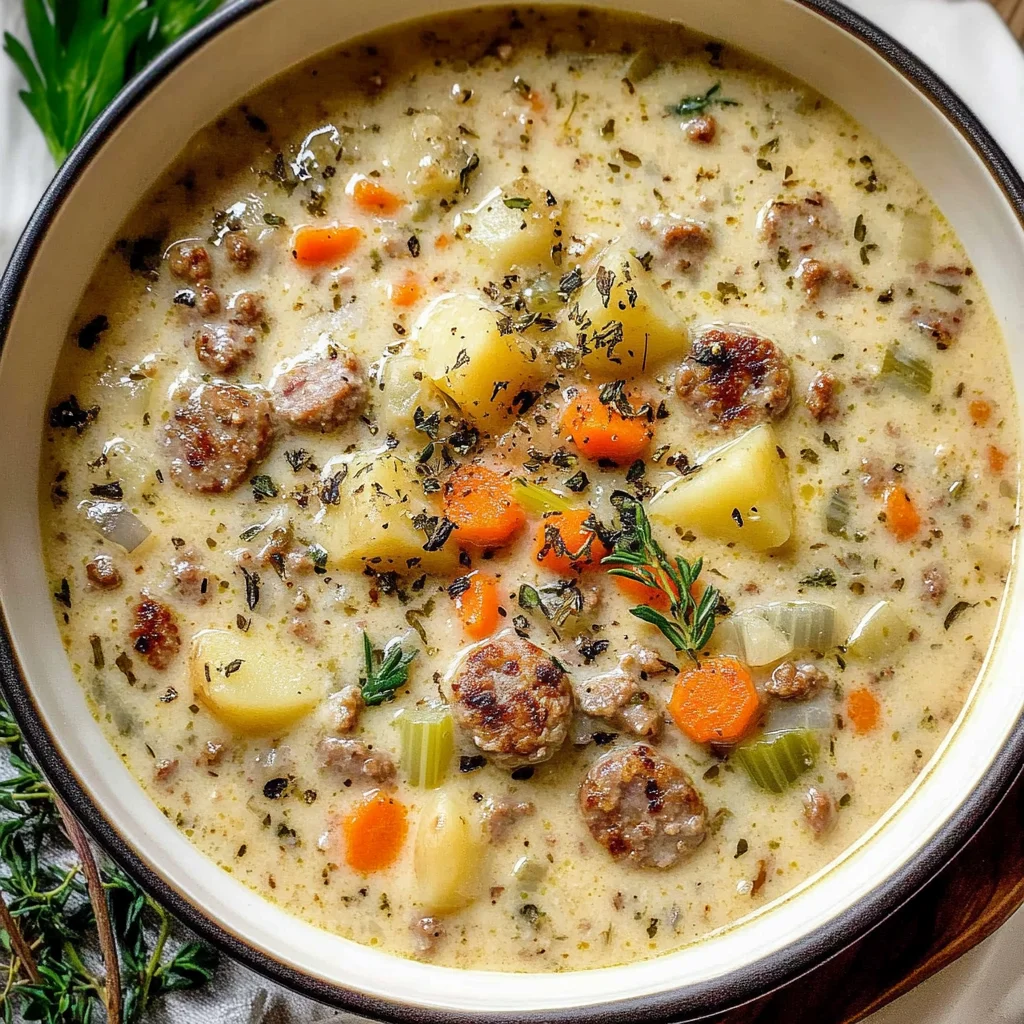Comforting Potato and Sausage Chowder - Alrightwithme