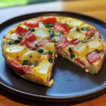 Frittata with Potatoes, Red Peppers, and Spinach Recipe