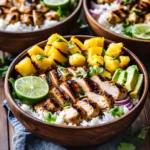 Grilled Chicken and Pineapple Bowls with Coconut Rice Recipe