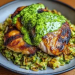 Peruvian Chicken And Rice with Green Sauce