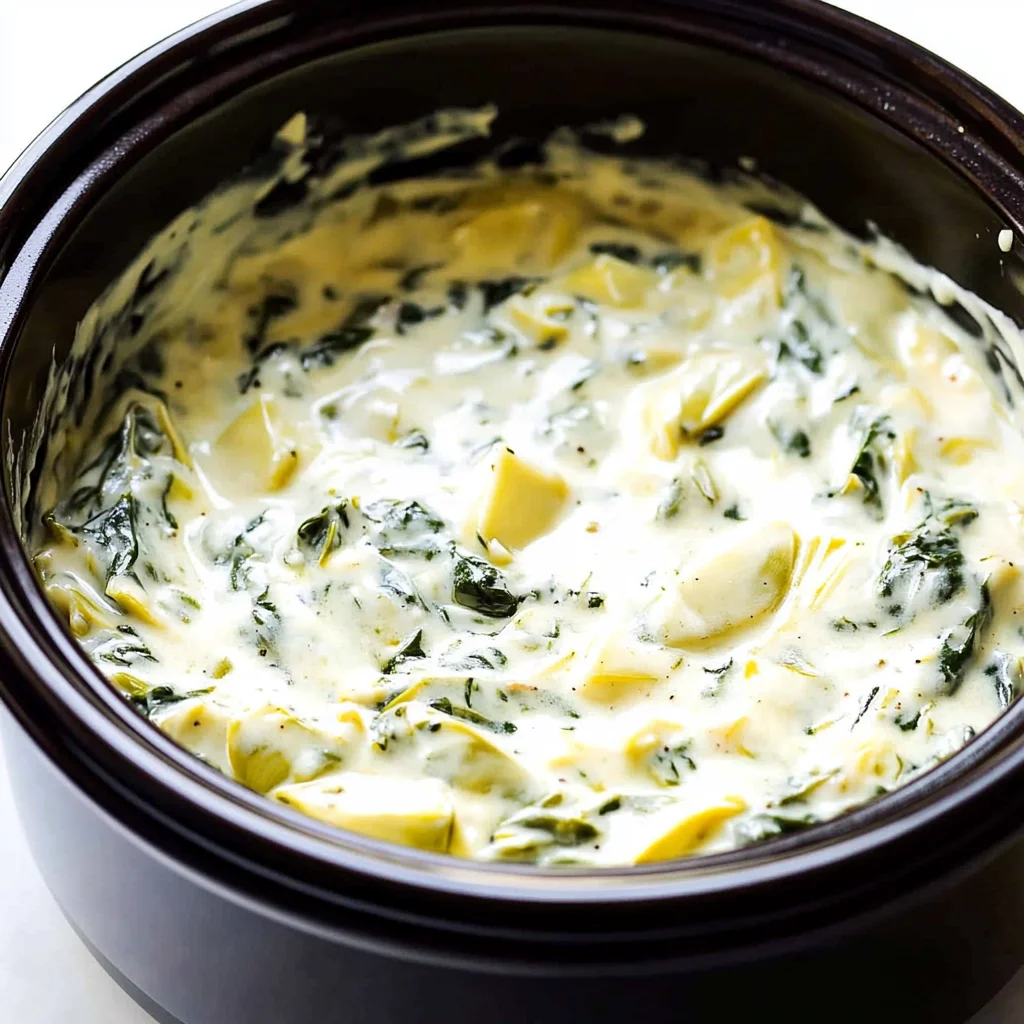 Slow Cooker Spinach Artichoke Dip