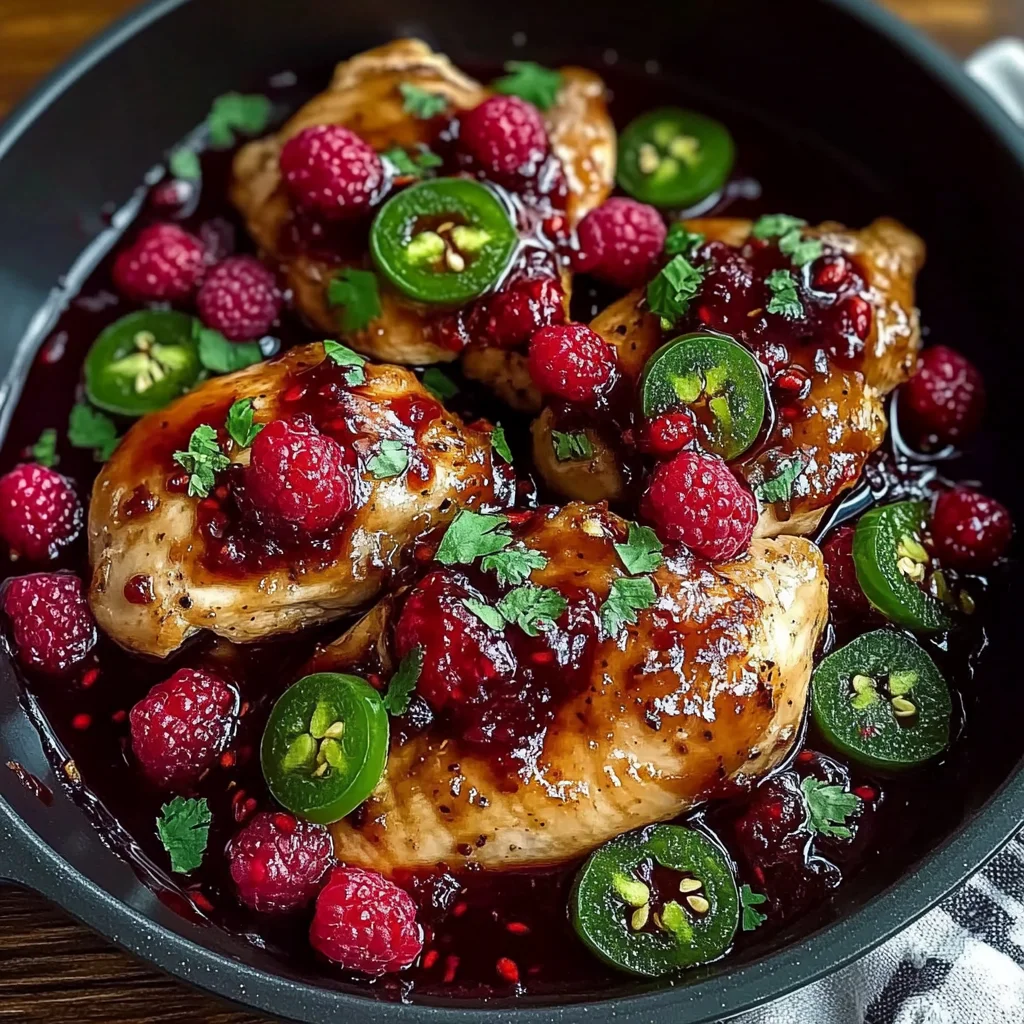 Sweet and Spicy Jalapeno Raspberry Chicken in Just 25 Minutes