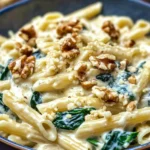 Blue Cheese Pasta with Spinach and Walnuts