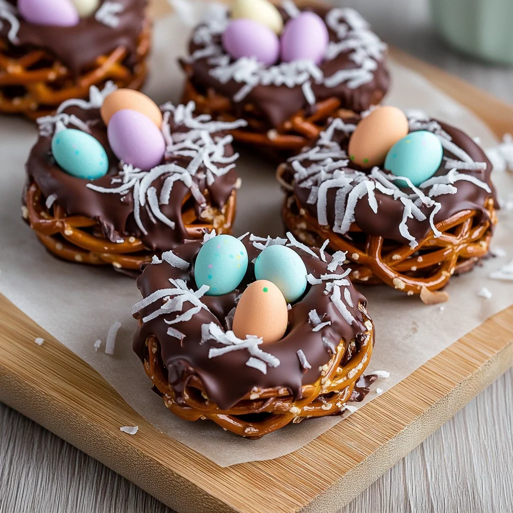 Chocolate-Covered Pretzel Nests