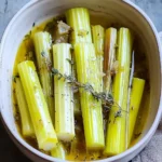Delicious Braised Celery With Thyme and White apple vinegar Recipe