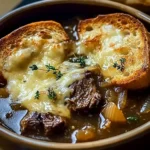 French Onion Short Rib Soup with Gruyère Toast