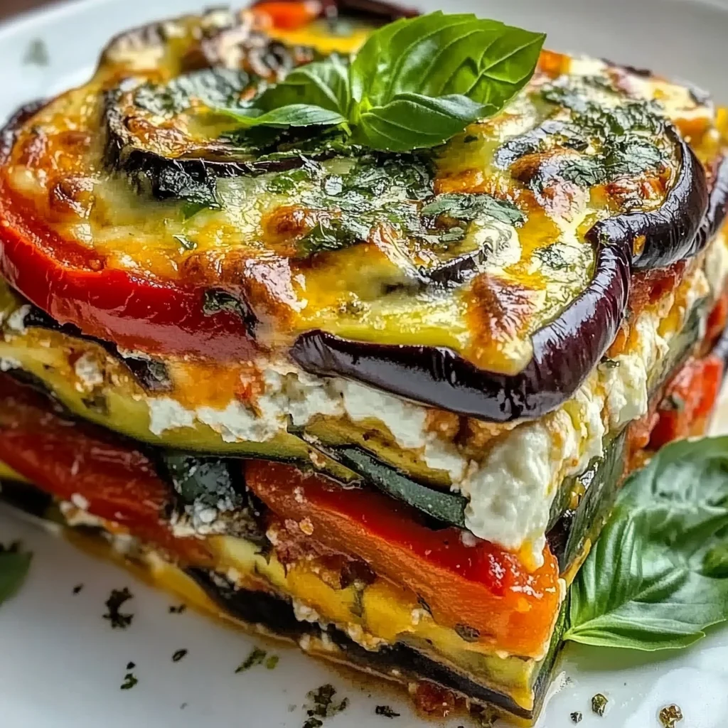 Layered Mediterranean Vegetable Lasagna with Creamy Ricotta