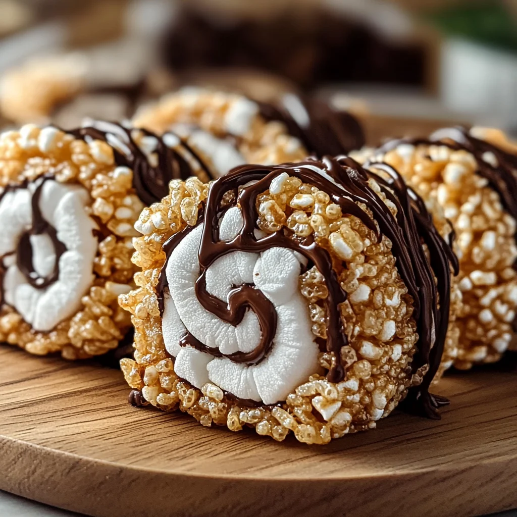 S’mores Rolled Rice Krispie Treats