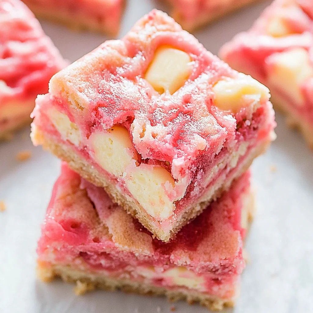 Strawberry White Chocolate Gooey Bars