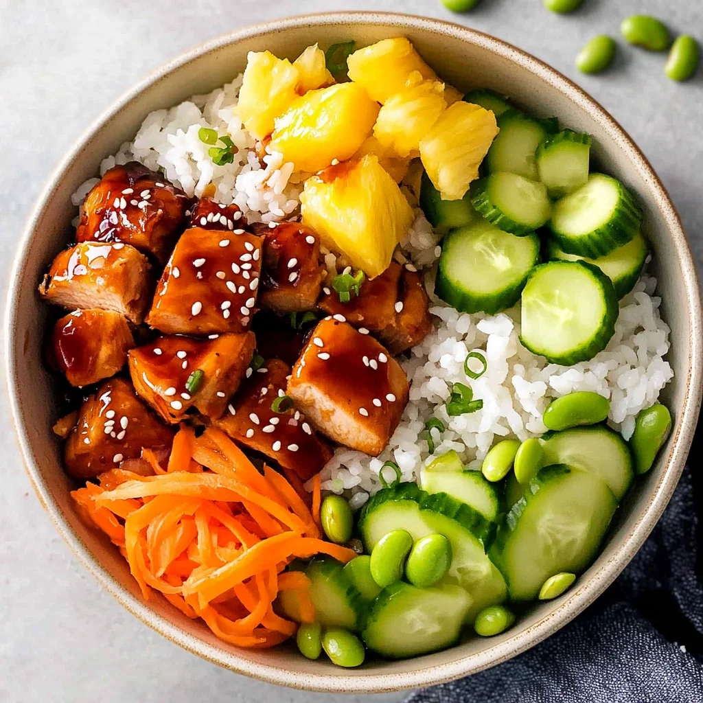 Teriyaki Chicken Poke Bowls