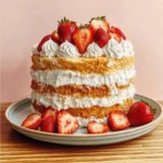 Angel Food Cake with Strawberries & Cream