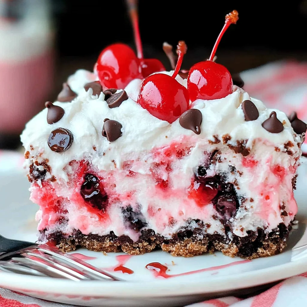 Cherry Chocolate Chip Poke Cake