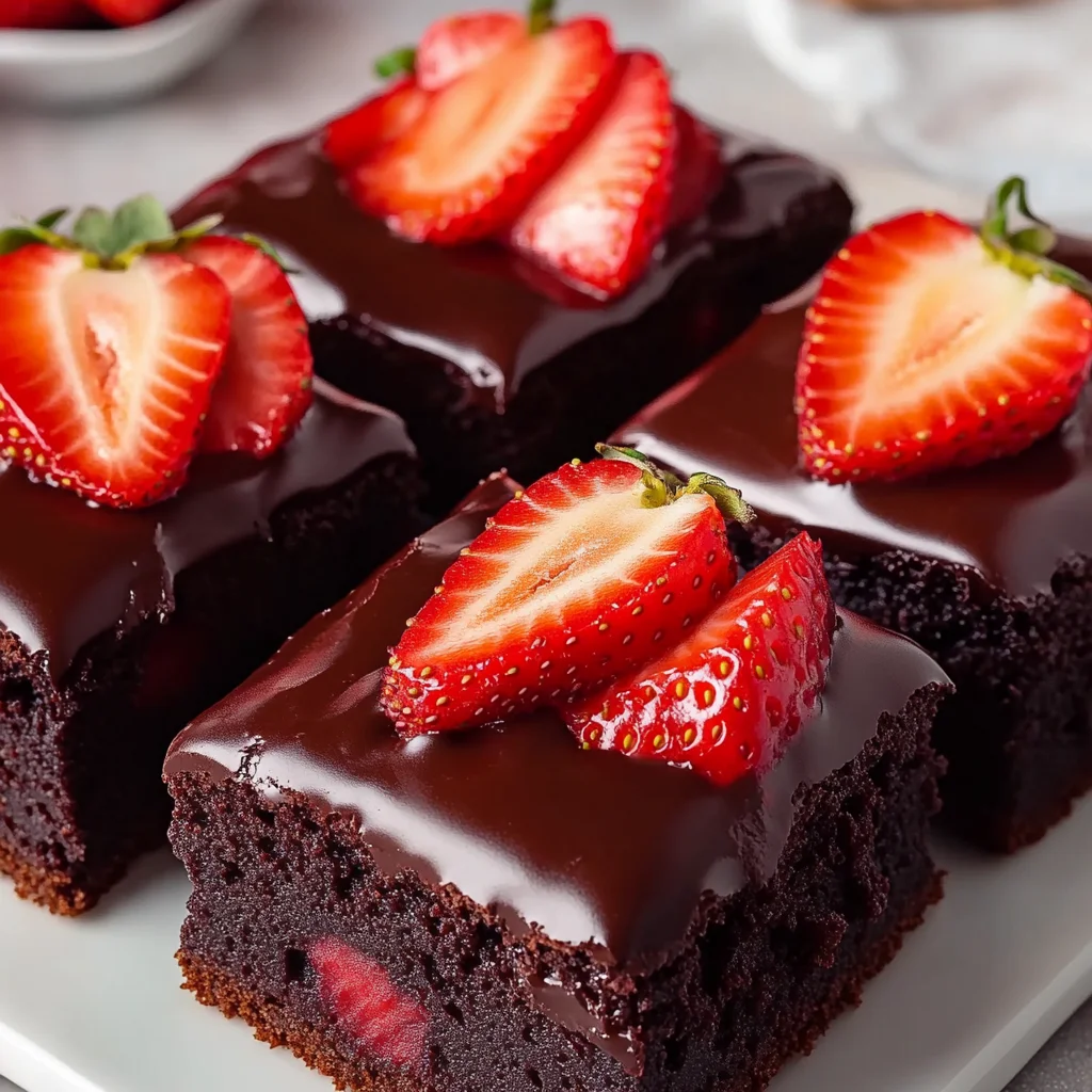 Chocolate Covered Strawberry Brownies Delight! 🍓
