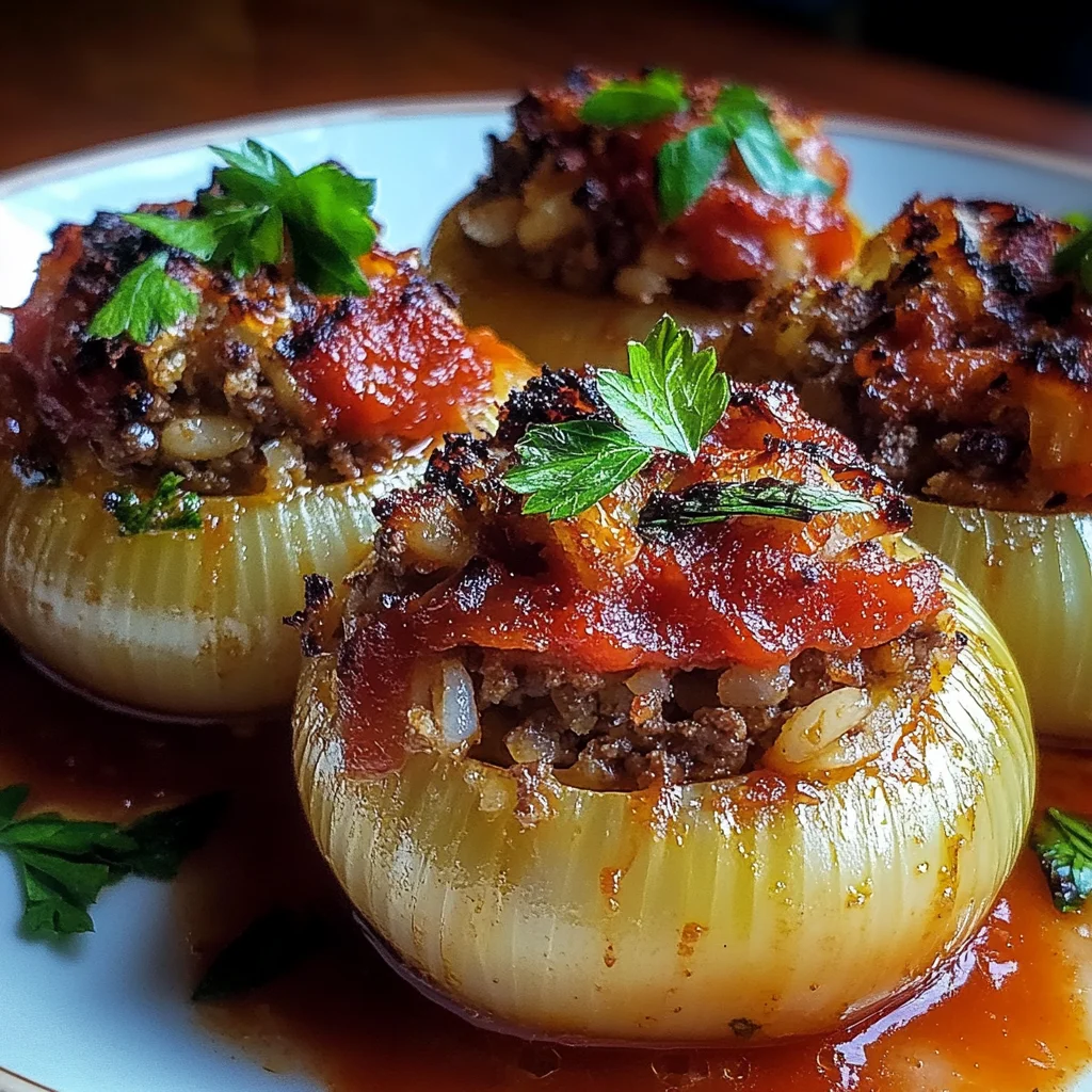 Greek Stuffed Onions