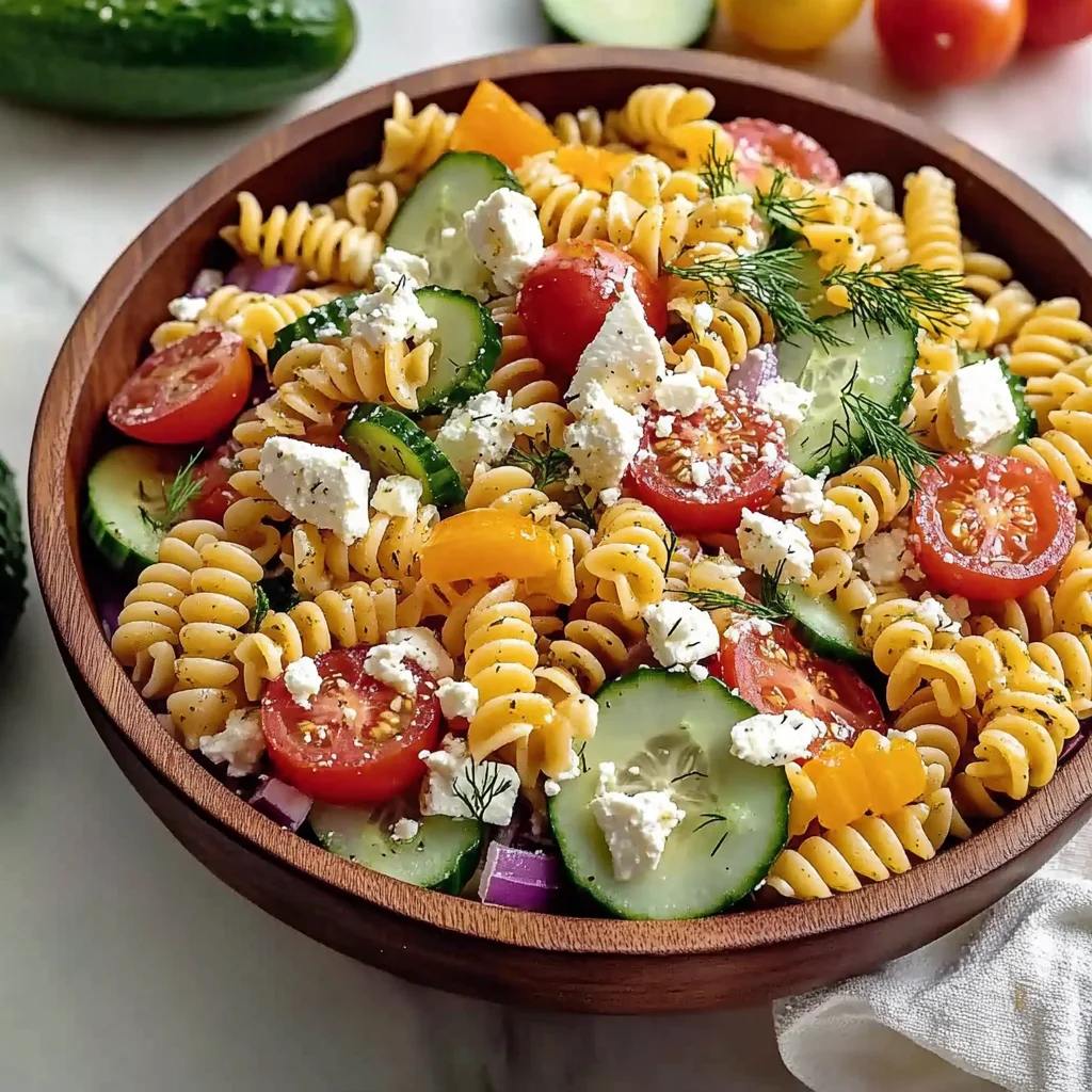 High Protein Greek Pasta Salad