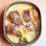 Lemon and custard croissant pudding