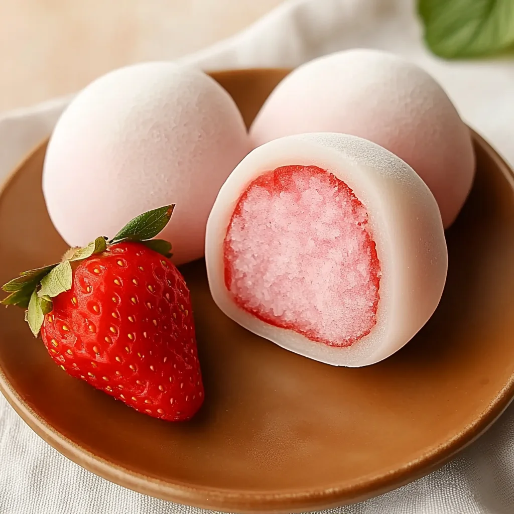 Mochi Strawberry (Chewy Strawberry-Filled Japanese Treat)