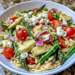 Orzo Salad With Asparagus, Artichoke Hearts & Feta