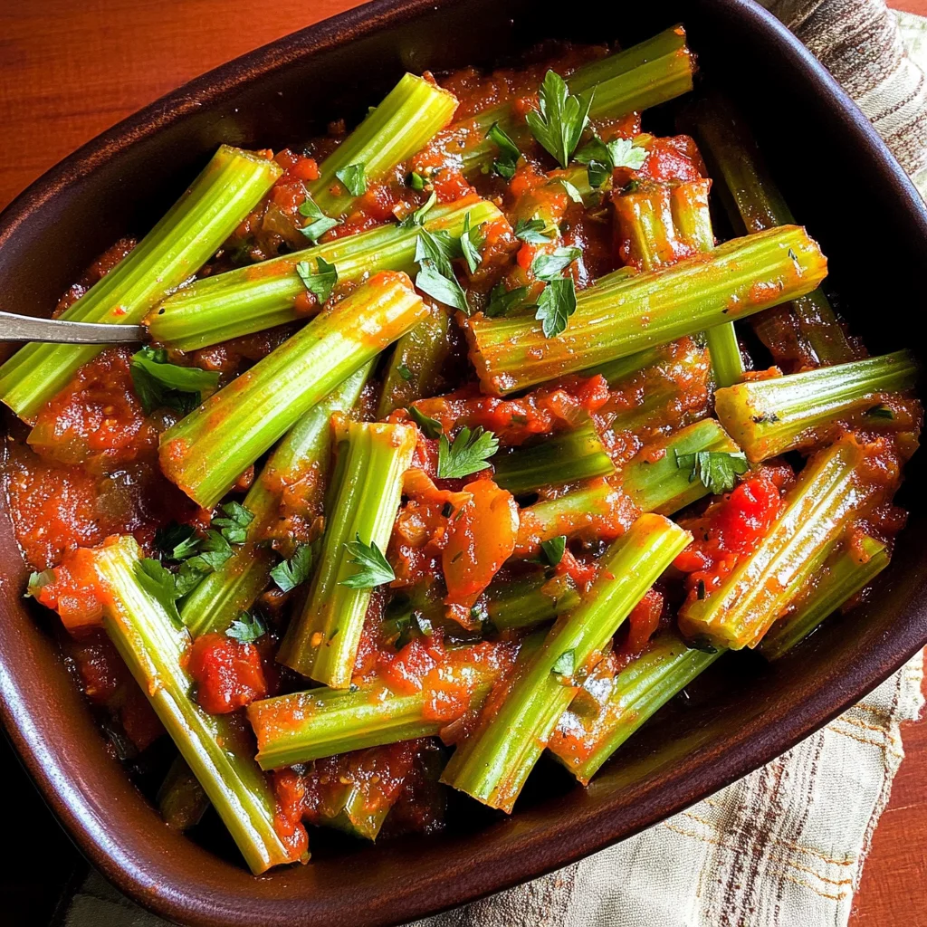 Pan-Cooked Celery With Tomatoes and Parsley