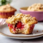 Quick Strawberry Muffins with Crumble Topping