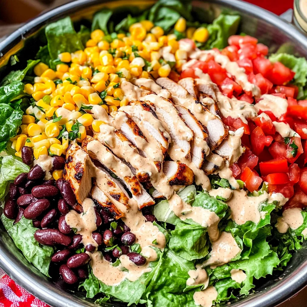 Southwest Salad with a Chipotle Ranch Dressing