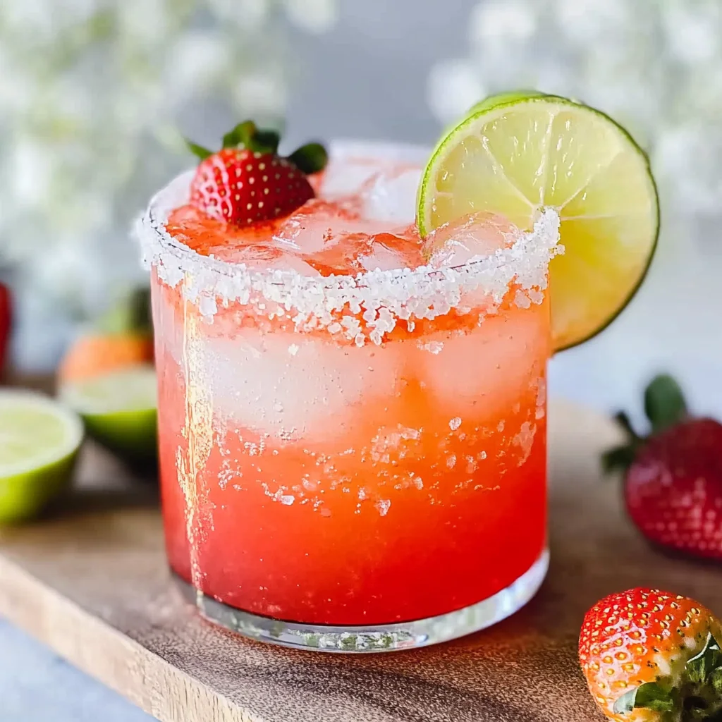 Strawberry Lime Mocktail Margarita
