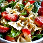 Strawberry Spinach Pasta Salad